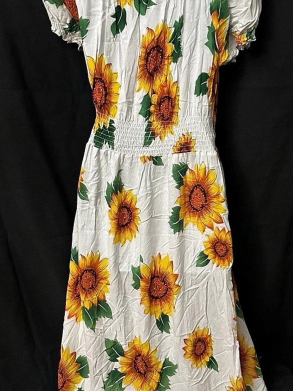 Vintage Sunflower Floral Maxi Dress